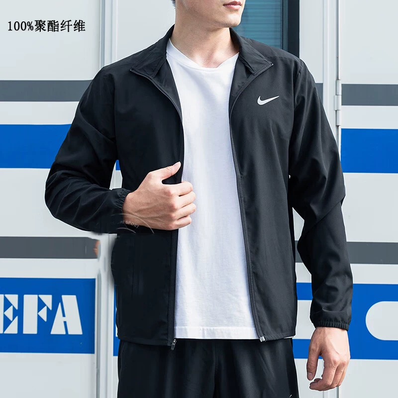 Nike, мужская демисезонная спортивная ветровка черного цвета, свободный силуэт
