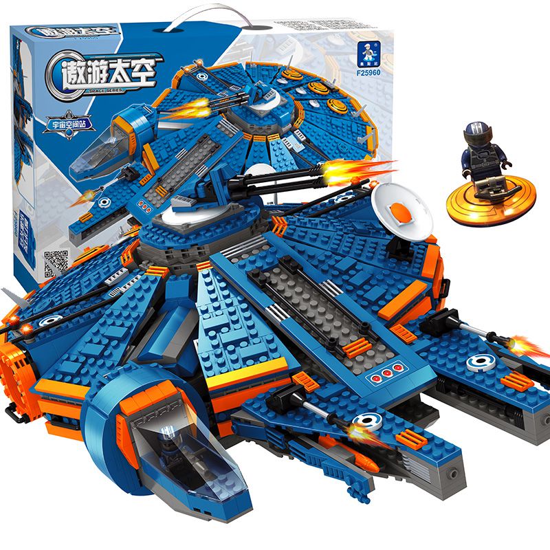 Osni Star Wars Block Children's Toy Knowledge Building Building Plastic Tour Space Space Ship