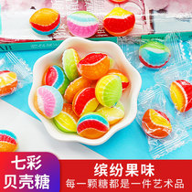 Jinli colorful shell sugar 500g shaking sound Net red creative childrens snacks bulk fruit flavor happy candy fruit Qixi Festival
