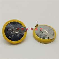 Horizontal button battery CR2032 3V 3 pay vertical feet in-line button battery with feet with welding feet