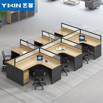 Staff Desk Brief Modern 4 6 People Station Table Screen Holder Office Chairs Combined Office Furniture