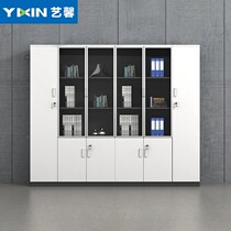 Office Furniture Office Wood Filing Cabinet Information Cabinet Glass Bookcase Combination With Lock Staff archive cabinet