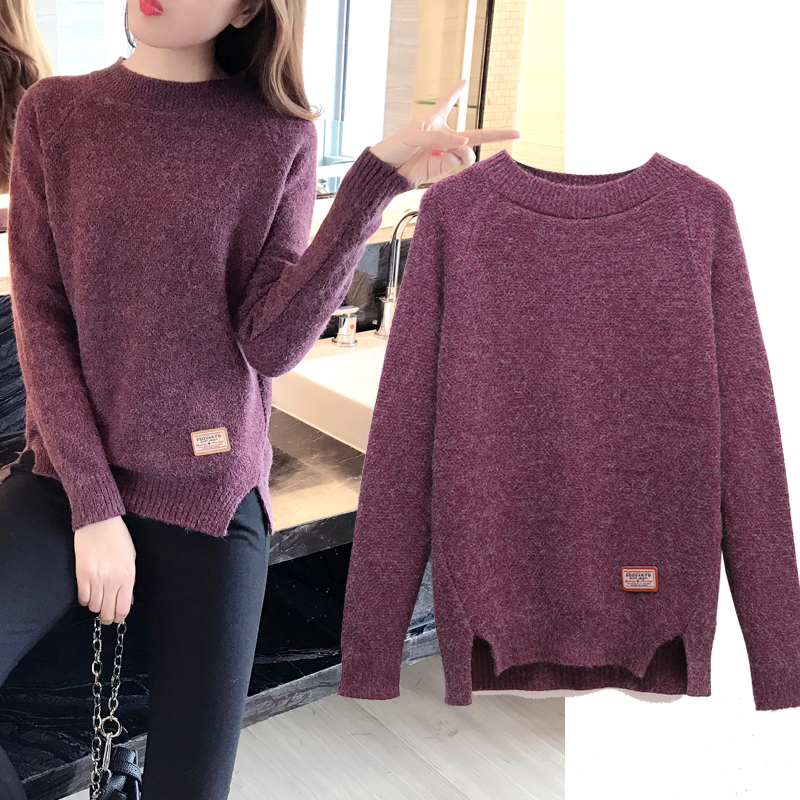 Áo len xuân hè 2018 set đồ mới của phụ nữ lỏng lẻo phiên bản Hàn Quốc của đoạn ngắn hoang dã giản dị mặc áo sơ mi đan tay dài đan áo sơ mi nữ đẹp