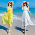 2019 mới boho bãi biển cát bãi biển dài váy mùa hè du lịch kỳ nghỉ đầm voan của phụ nữ - Váy dài váy dài xẻ tà Váy dài