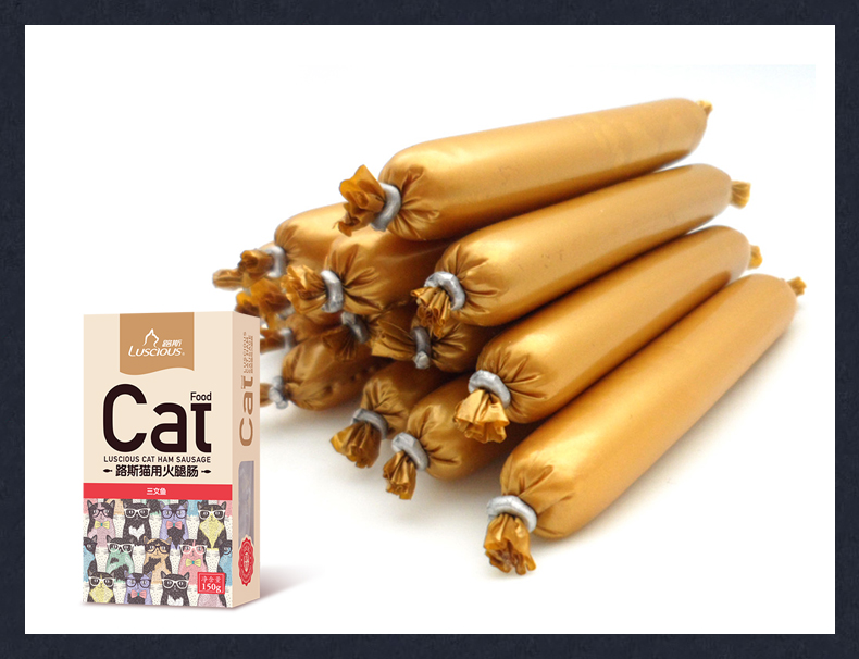 Đồ ăn nhẹ cho mèo Luss Ham Intestines Salmon Cá ngừ Cá ngừ Cua Mèo Snacks 150g3 Gói Cat Thưởng thức ăn vặt - Đồ ăn nhẹ cho mèo catsrang 5kg