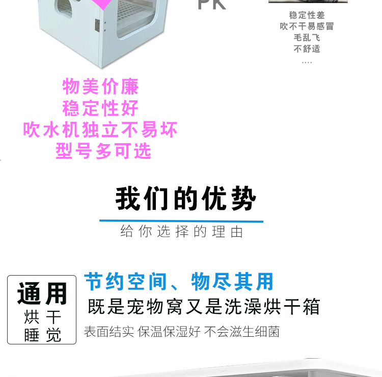 Thông minh hộp sấy mèo cưng chó nhỏ chó tắm thổi tóc tự động thổi thủy sản giường mèo nhà - Cat / Dog Beauty & Cleaning Supplies lược chải lông mèo rụng