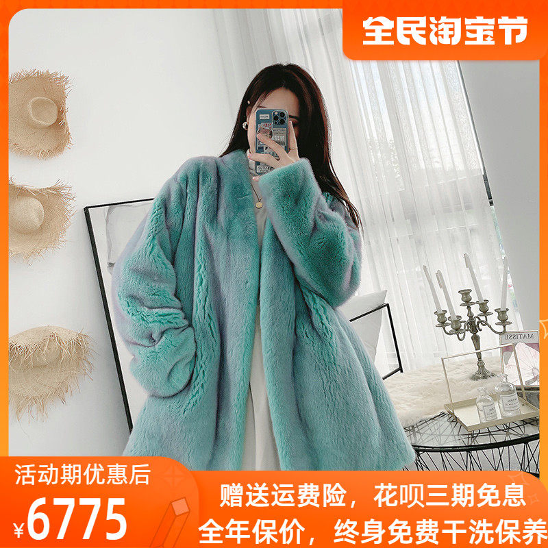 Mrs. Leng 2022 winter new velvet mid-length mink fur coat young mink fur coat women