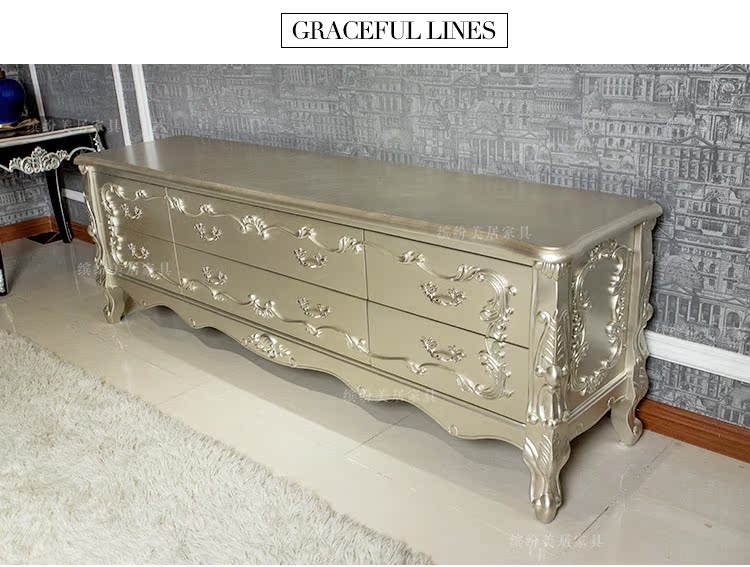 Tủ tivi châu Âu rắn chạm bàn cà phê Tủ tivi mới kết hợp cổ điển góc phòng khách nội thất phòng ngủ tủ tùy chỉnh - Bộ đồ nội thất giường