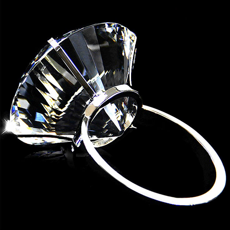 Creative Photography Props Mega Crystal Diamond Ring Wedding Wedding Wedding Photography photo-ring Jewelry to blame for wedding gifts