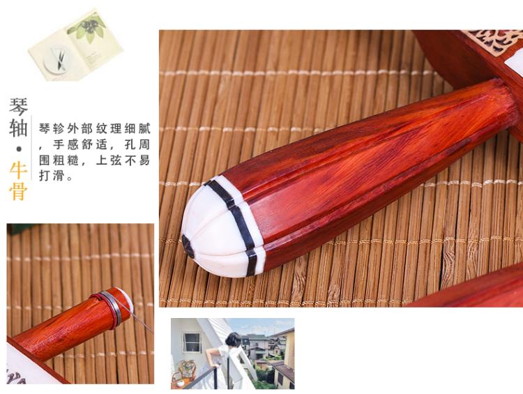 Rosewood Shen Hu Thượng Hải Opera Shen Hu Boss tất cả tre Tô Châu erhu nhạc cụ chuyên nghiệp chơi Shen Hu Gửi phụ kiện - Nhạc cụ dân tộc giá đàn nguyệt