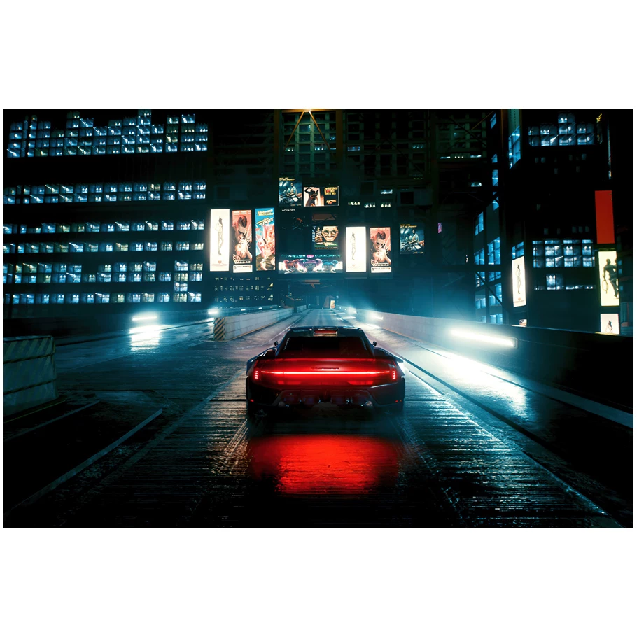Постер игры Cyberpunk 2077, периферийное спортивное авто, металлический стиль, настенное стикер-комната, общежитие, спальня, декоративная картина