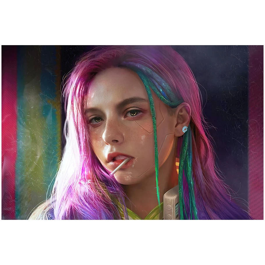 Постер игры Cyberpunk 2077, периферийное спортивное авто, металлический стиль, настенное стикер-комната, общежитие, спальня, декоративная картина