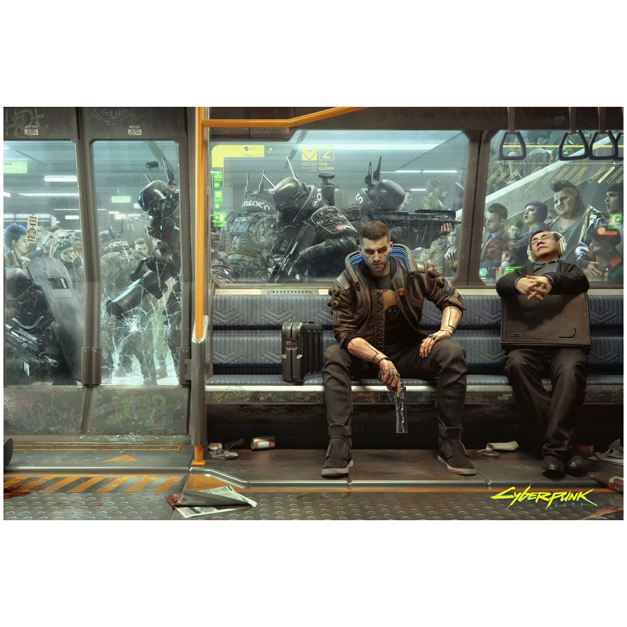 Постер игры Cyberpunk 2077, периферийное спортивное авто, металлический стиль, настенное стикер-комната, общежитие, спальня, декоративная картина