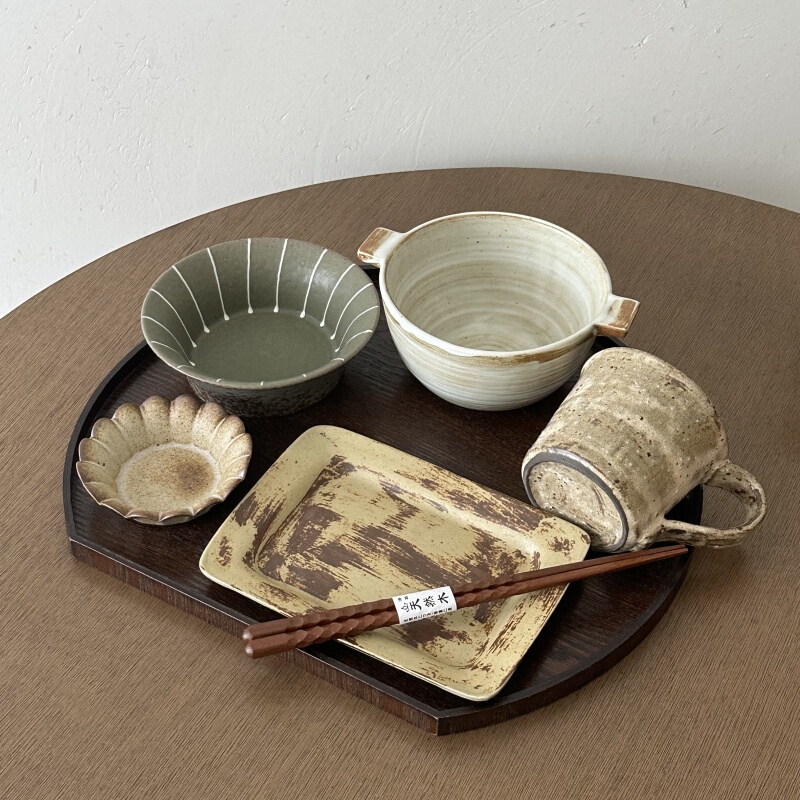 Zhangzhang's Store·【Collection】Ceramic Tableware Set for One Person, Underglaze Color, Jingdezhen Rice Bowl, Soup Bowl, Flat Plate