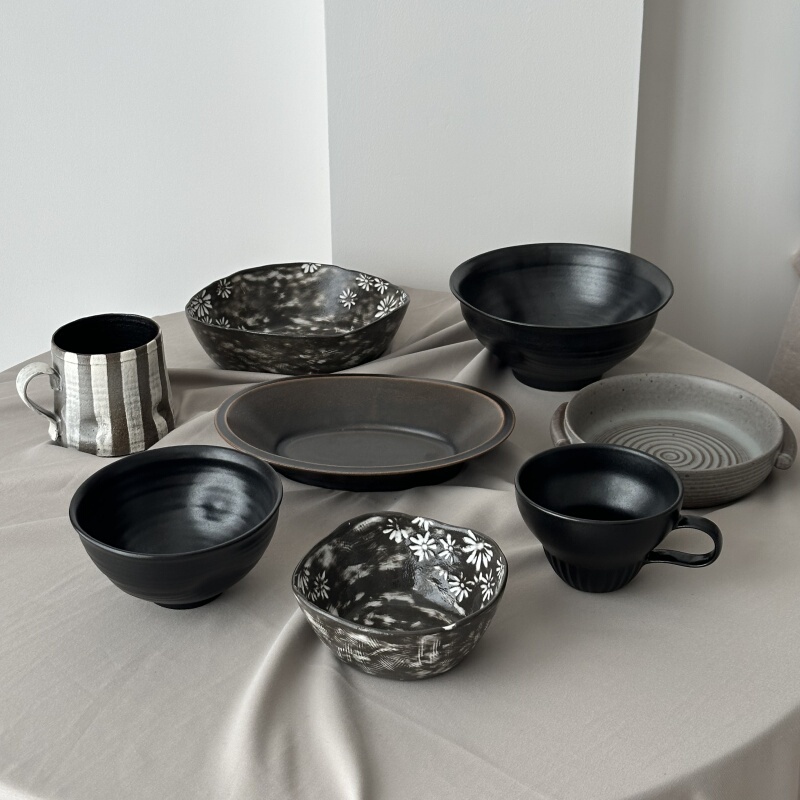 Zhangzhang's Store · Two-Person Dining Set Tableware, High Aesthetic Value, Mixed and Matched Textures, Versatile Japanese Underglaze Color Gifts