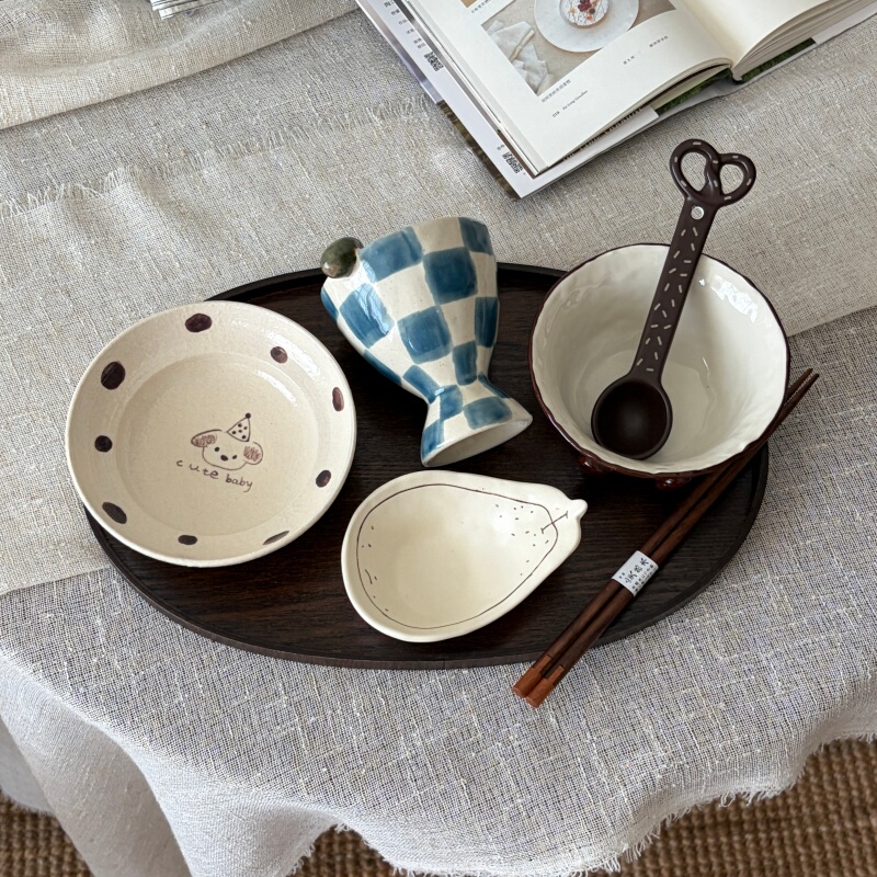 Zhangzhang's Store · One-Person Dining Set, High-Quality Tableware, Stylish Mixed Plating, Suitable for Guesthouses, Commercial Use, Hotels, and as a Gift