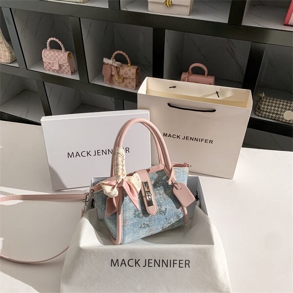 Niche Original Color-Blocked Embroidered Genuine Leather Bowknot Basket Bag for Women 2025 New Fashion Handbag Bucket Bag