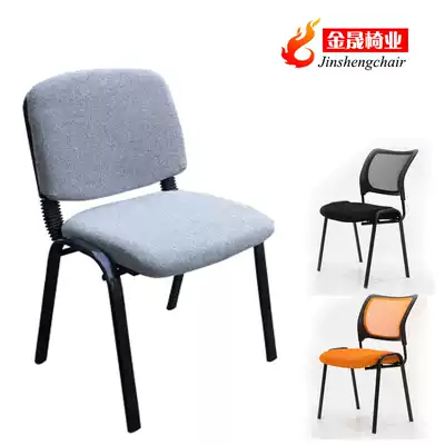 News chair Four-legged cotton linen reception chair without armrest Training net chair Square chair Computer office conference leather chair