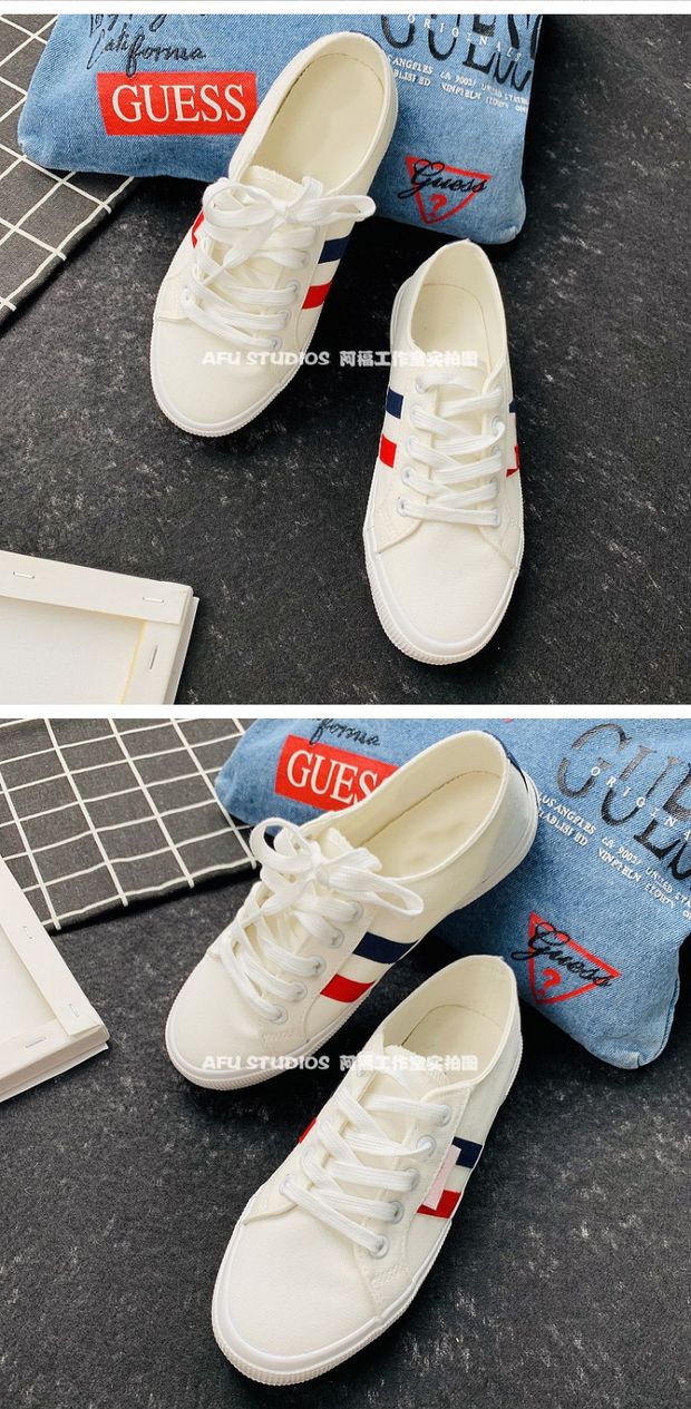 Bọ Cạp quá rẻ! ! Giày văn học nhỏ màu trắng Nhật Bản - Plimsolls giày sục thể thao