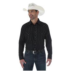 Рубашка мужская wrangler/威格男衬衫长袖条纹透气舒适修身简约正品287665 Wrangler/287665