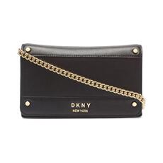 Сумка dkny/唐可娜儿女单肩包小号链条时尚翻盖黑色皮质正品11288416 DKNY/11288416