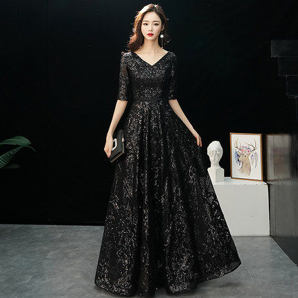 Large size evening dress female 2022 new fat mm plus fertilizer to increase high-end slimming banquet annual meeting 200 catties dress skirt