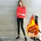 Quần legging nữ cộng với chất liệu nhung dày mặc eo cao mùa thu thon gọn quần Hàn Quốc đen 2018 mới hoang dã