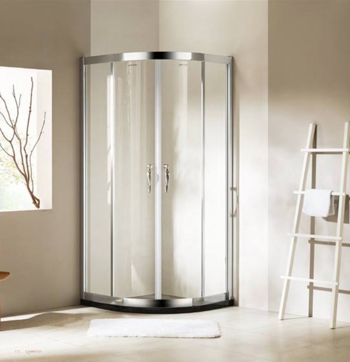 Sand-black bright light arched shower room