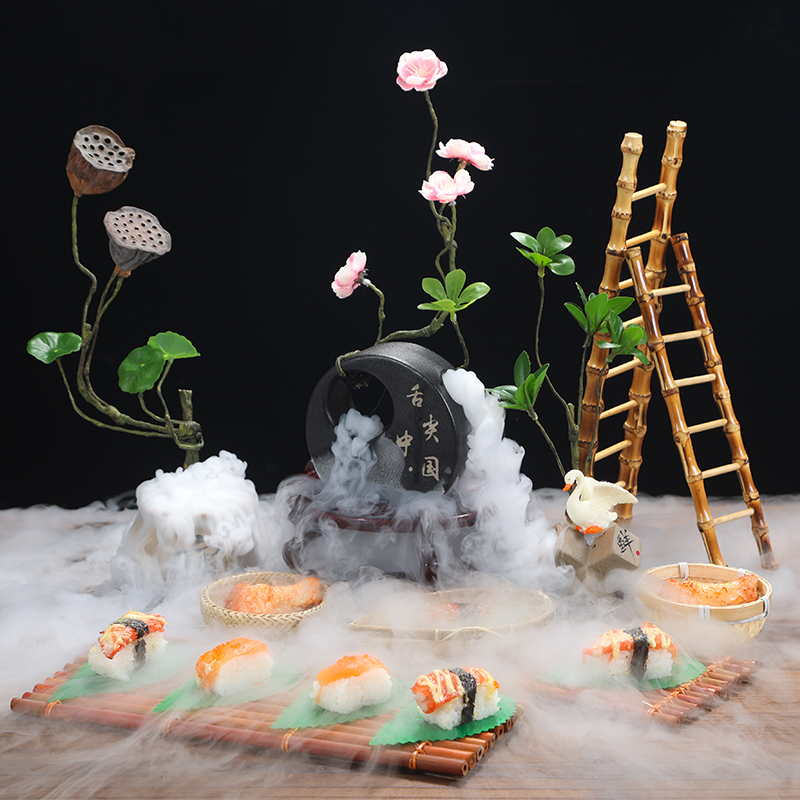 Hanging decorations daily materials furnished dishes decorated with bamboo plate plate fitted with bamboo fence