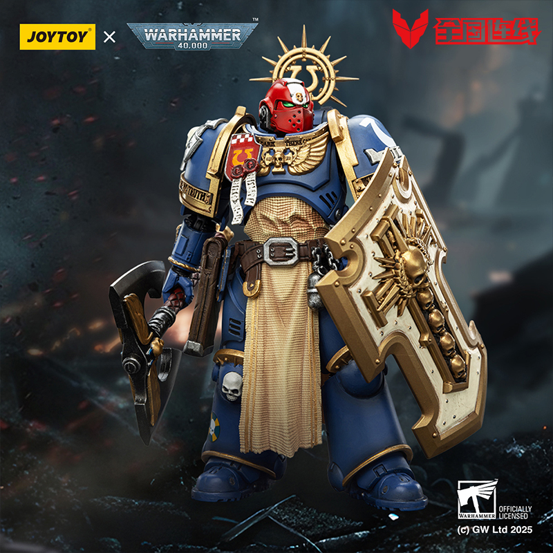 Joytoy Dark Source 1/18 Warhammer 40K Extreme Warrior Mechatroos Energy Axe Storm Shield Model Figure