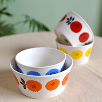 Japanese illustration pastoral style Small bowl flat bowl Refrigerator Bowl small dish bowl ice cream pudding bowl hipster