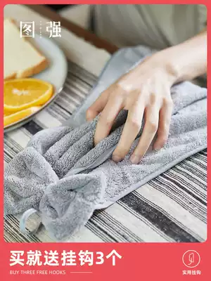 Figure strong 3 cute hanging handkerchiefs Korean strong water absorption household kitchen towels Powder room hanging towel handkerchiefs