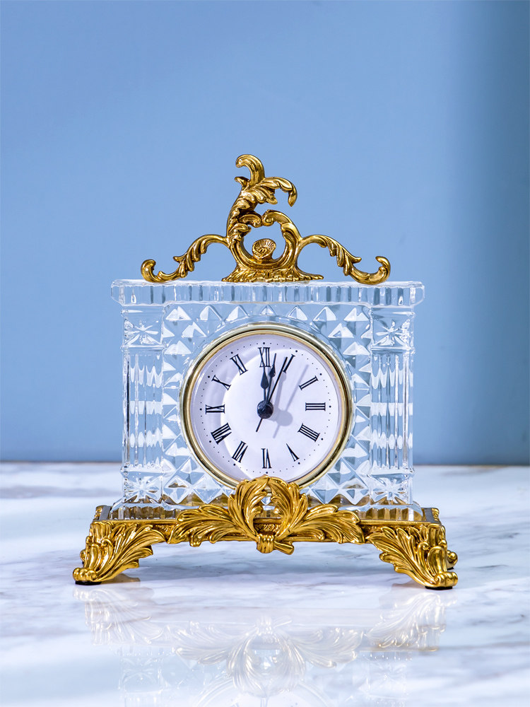 American Classical home decoration Crystal glass small table clock Soft clock decorative table clock clock bed head ornaments