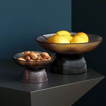Fruit plate Nordic style fruit plate Household creative modern living room coffee table Snack plate Glass fruit basin Dried fruit plate