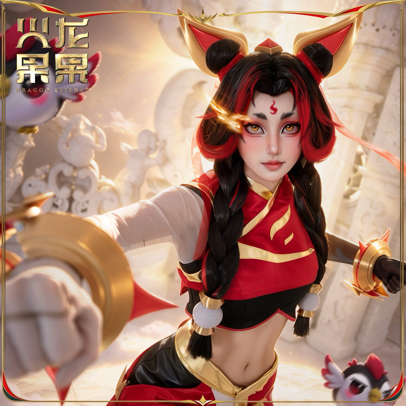Dragon Fruit League of Legends Lol T1 Champion Pyrrhian Ana Cosplay Costume Women's Accessories Props
