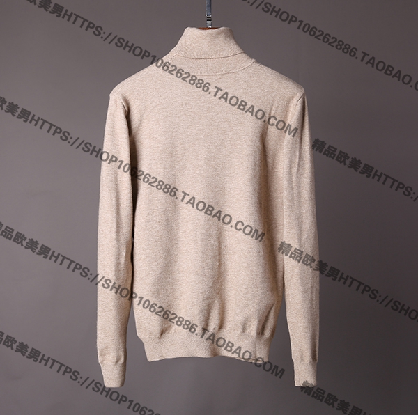 Chia sẻ giá trị Wool cashmere Thoải mái áo len ấm áp Mùa thu và mùa đông Đàn ông áo len cao cổ bộ nỉ nam