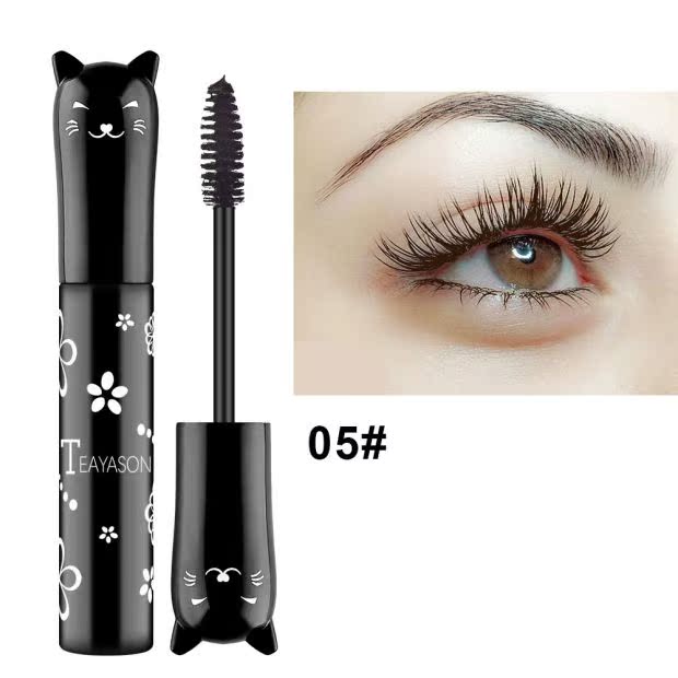 TEAYASON mascara màu không thấm nước siêu sợi dài mã hóa bột uốn trắng tím xanh cà phê nâu lắc cùng âm thanh - Kem Mascara / Revitalash mascara the face shop