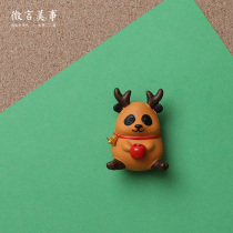 Christmas Decorations Christmas Deer Stereogram Nails Cartoon Cute Press Nail Powerful Magnet Fridge Sticker