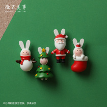 Santa Claus Christmas tree long-eared rabbit cartoon cute pushpin stud Cork felt board decorative tile