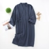 Đồ ngủ của nam giới Nhật Bản áo choàng tắm kimono mùa xuân và mùa thu đã giặt sạch bông gạc tinh khiết quần áo ở nhà Áo choàng ngủ thấm mồ hôi Nhật Bản - Night Robe