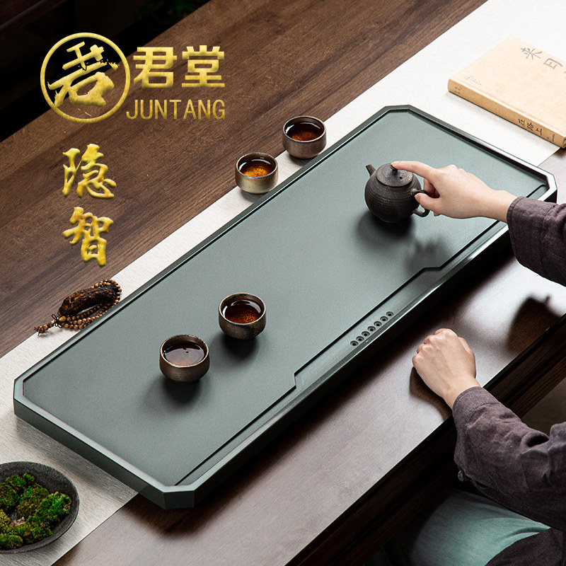 The Juntang Natural Heaven Roogreen Stone Tea tray Home Brief High-end Chinese Modern Light Lavish Whole Stone Tea Terrace Tea-Taobao