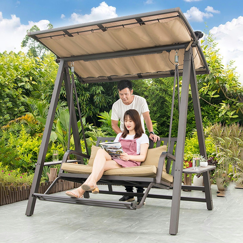 Outdoor Swing Aluminum Alloy Solar Hoist Chair Balcony Outdoor Rocking Chair Leisure Hanging Basket Adult Patio