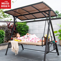 Swing outdoor courtyard hanging chair outdoor double hanging basket home balcony leisure rattan chair rocking chair iron hammock cradle