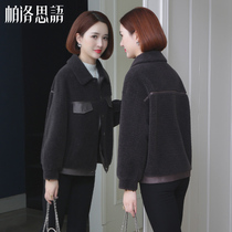 Cashmere coat womens short 2021 Winter new Korean version of composite fur one lamb wool particle fur coat
