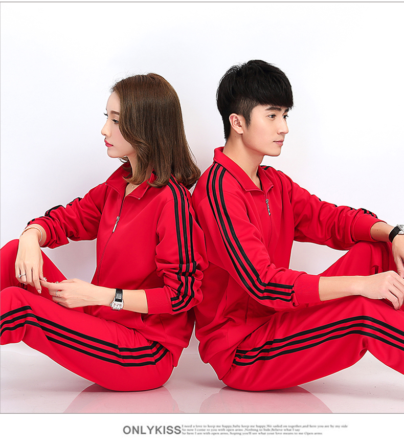 Bộ đồ thể thao cho nam và nữ mùa xuân và mùa thu mới cỡ lớn giản dị quần dài thể dục nhịp điệu dài tay quần áo màu đỏ quần áo thể thao nữ bộ thu đông adidas nam