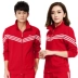 Bộ đồ thể thao cho nam và nữ mùa xuân và mùa thu mới cỡ lớn giản dị áo sơ mi dài tay thể dục nhịp điệu quần áo quần áo thể thao nữ