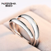 Natasha sterling silver glossy nhẫn quyến rũ chặt chẽ couple trên chiếc nhẫn mịn khuôn mặt nam và nữ sinh viên đơn giản chữ