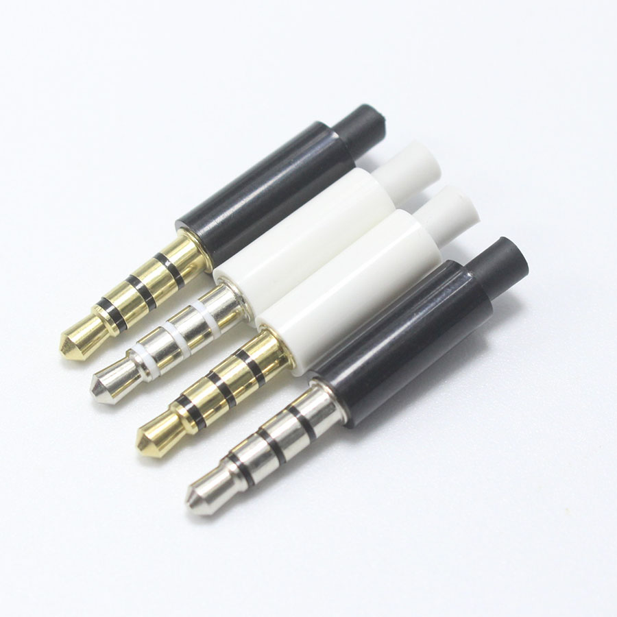 3 5 headphone plug 3 5mm plug 4 sections gold-plated nickel-plated mobile phone DIY audio head with tail card