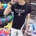 Suối t 桖 quần áo T-shirt màu trắng của nam giới trên hợp thời trang xu hướng vòng cổ áo thun ngắn tay mùa hè váy Hàn Quốc phiên bản của cơ thể nửa tay áo mùa hè 