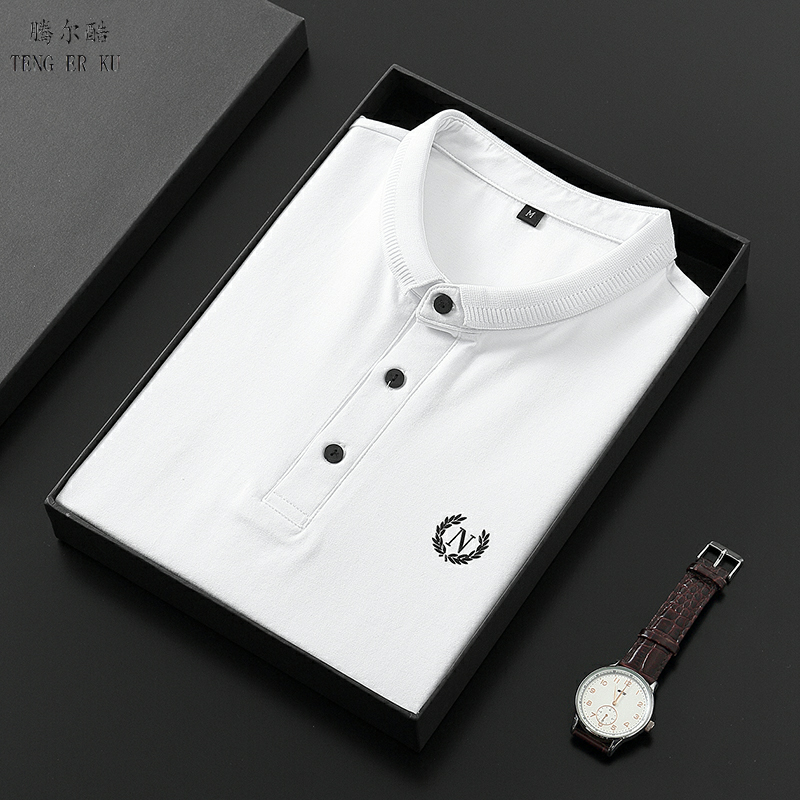 Mùa hè váy t-shirt 桖 polo bông dẫn sub-shirt thẻ xu hướng nửa cắt tay áo xu hướng flip-flop Hàn Quốc phiên bản của cơ thể nam giới xây dựng tay áo ngắn